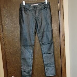 Metallic Gray Skinny Jeans